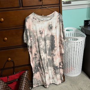 Pink, Grey and White Tie-Dye dress